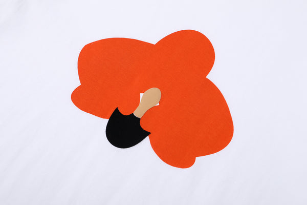 Orange orchid logo cotton t-shirt - white [Made to Order] - GLUE Associates