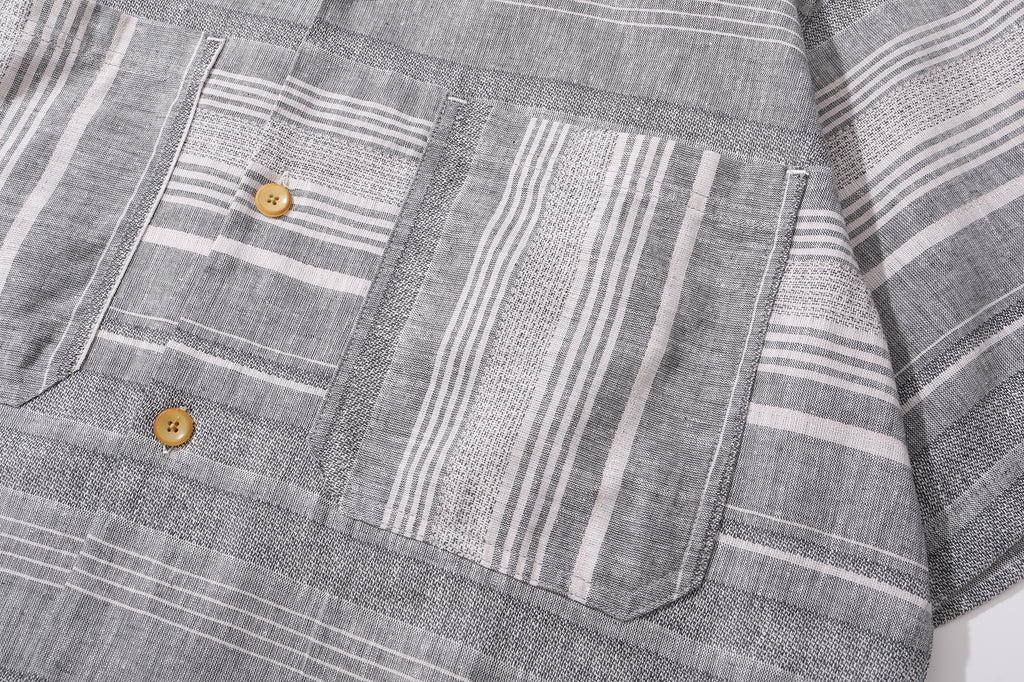 Nomad stripe summer shirt - grey - GLUE Associates