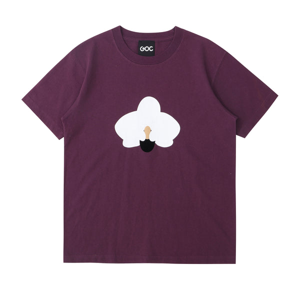 White orchid logo cotton t-shirt - purple [Made to Order] - GLUE Associates