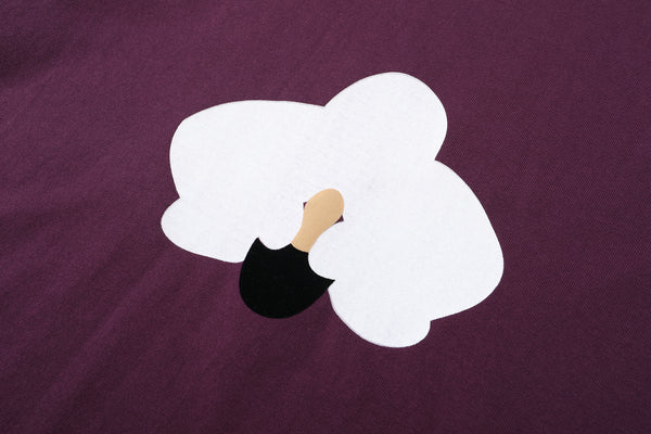 White orchid logo cotton t-shirt - purple [Made to Order] - GLUE Associates