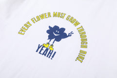 YEAH! flower man positive vibe cotton t-shirt - white - GLUE Associates