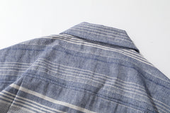 Nomad jacquard stripe summer shirt - blue