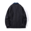 back view of a Hong Kong made GOC Studio Japanese cotton denim mix corduroy hip length jacket