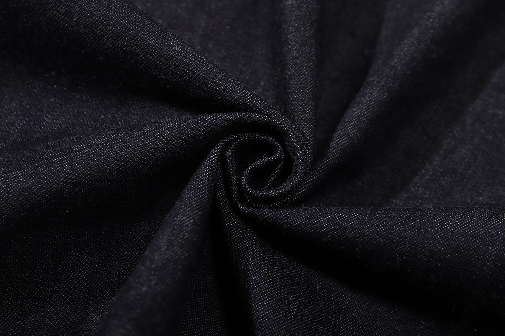 close up of Japanese cotton denim fabric texture