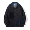front view of a Hong Kong made GOC Studio Japanese cotton denim mix corduroy hip length jacket