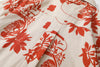 close up of centre back box pleat on a Hong Kong made GOC Studio orange teapot Tencel linen shirt