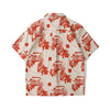 back view of a Hong Kong made GOC Studio orange teapot Tencel linen shirt