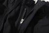 ih black cotton herringbone shorts front zipper