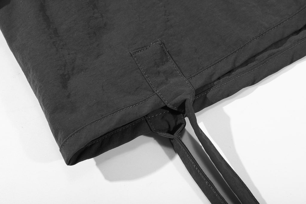 ih black nylon canvas tool tote close up of shoulder straps and handles