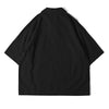 incense harbour black polo collar seersucker shirt back view