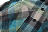 ih blue checked cotton wool jacket close up of the functional front patch pockets