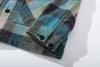 ih blue checked cotton wool jacket clean finished sleeve cuffs