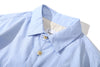 incense harbour sky blue mitered stripe cotton shirt collar view