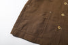 ih brown seersucker raglan chore shirt straight bottom hem and pocket