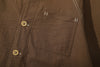 ih brown seersucker raglan chore shirt functional front chore patch pockets detail
