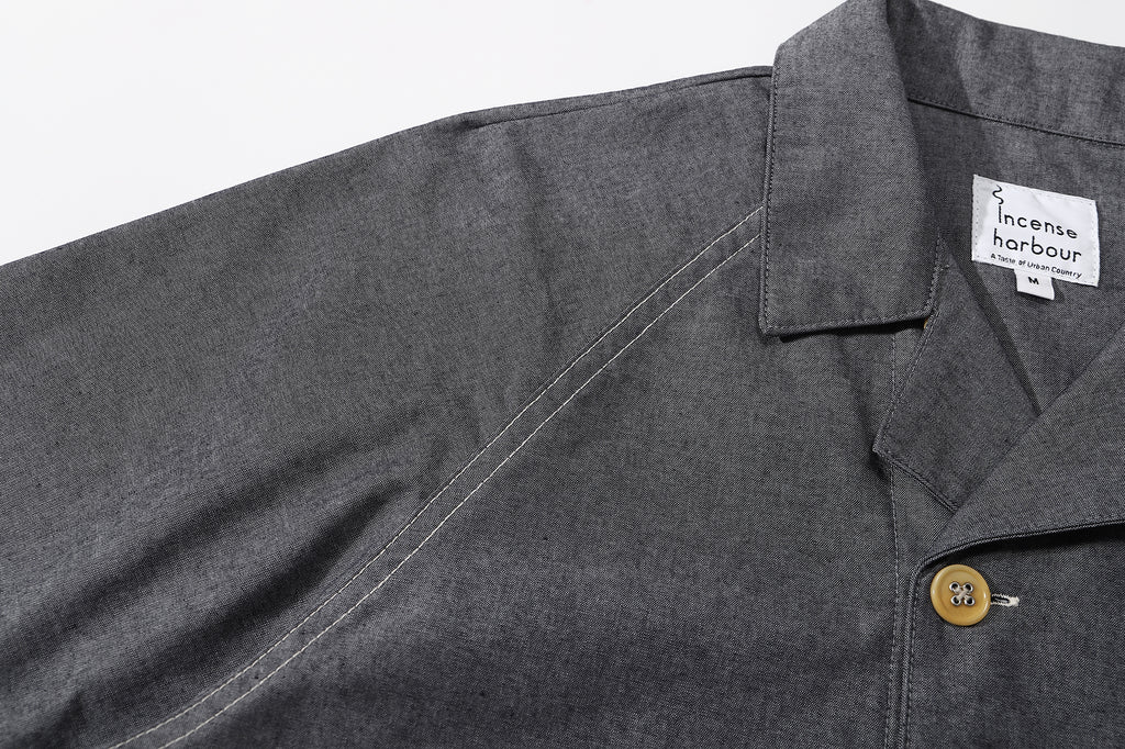 ih chambray blue raglan chore shirt unique raglan sleeves and shoulder seam design