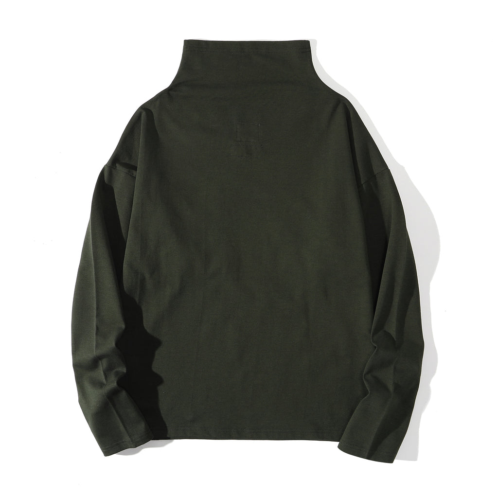 ih charcoal cotton turtle neck jumper full back view