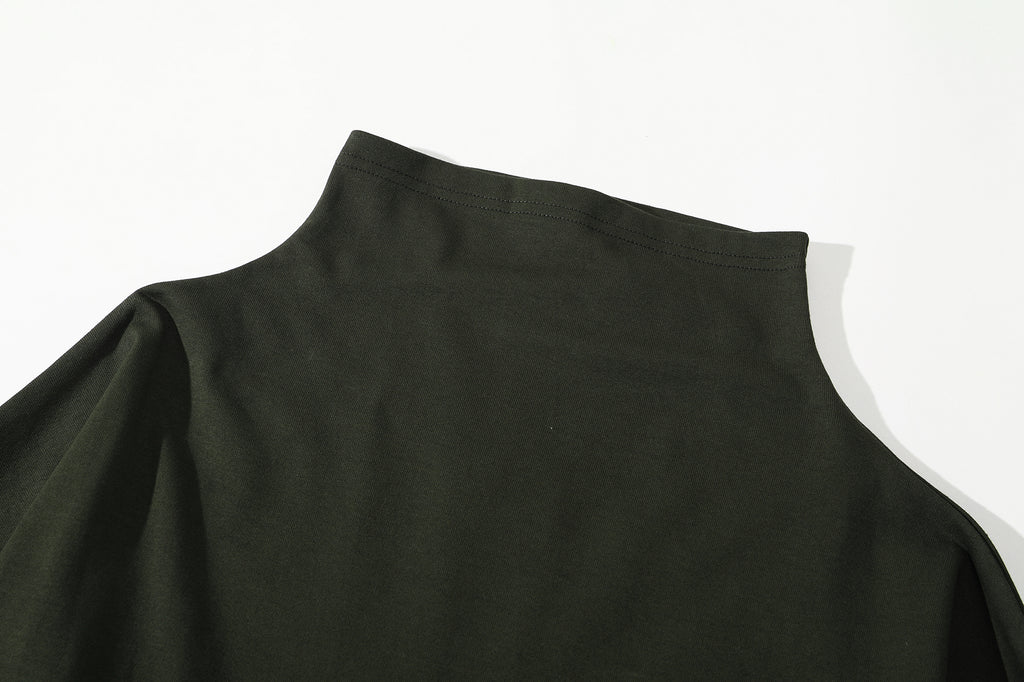 ih charcoal cotton jumper turtle neck and neckline details