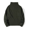 Front view of a Hong Kong made ih cotton turtle neck jumper in charcoal front view