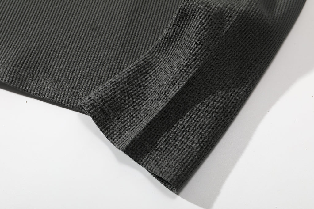 ih charcoal cotton waffle jumper ribbed sleeve cuffs design