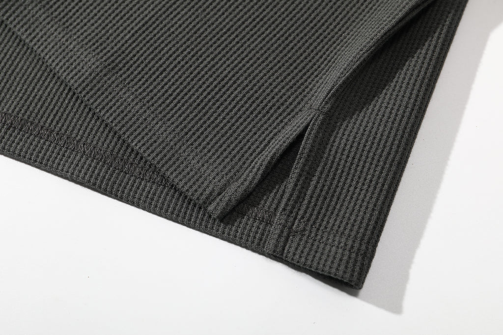 ih charcoal cotton waffle jumper hem