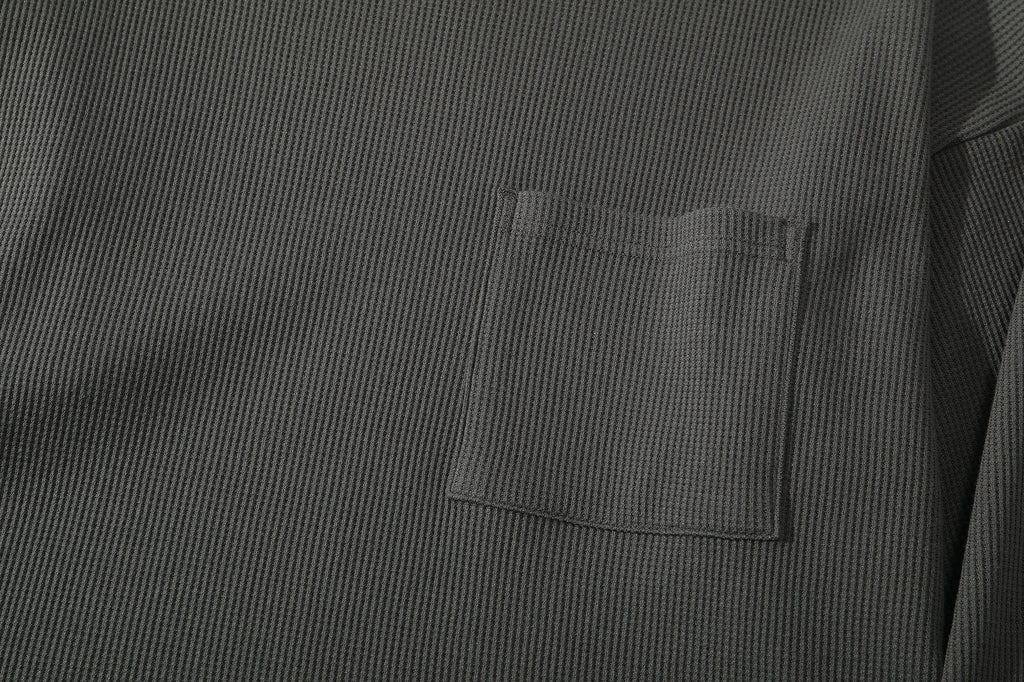 ih charcoal cotton waffle jumper  pocket