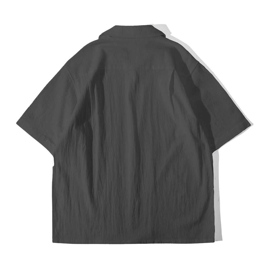 ih charcoal relaxed fit boxy cut summer shirt full back view