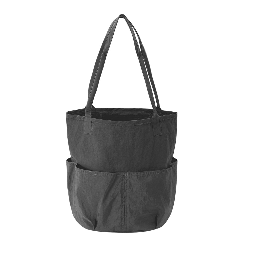 charcoal waterproof tool tote bag back view