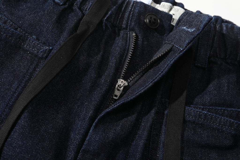 incense harbour denim buckle shorts front view