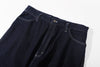 ih denim waistband with button closure and belt loops