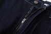 ih denim blue pants zipper and clean seam construction