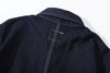 ih denim japanese cotton workwear jacket back collar and seam stitch detail