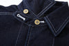 ih workwear jacket close up of the vintage style chin strap