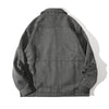 ih grey herringbone wool jacket full back view showing functional structure