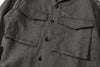 ih grey herringbone wool jacket front chest flap pocket detail