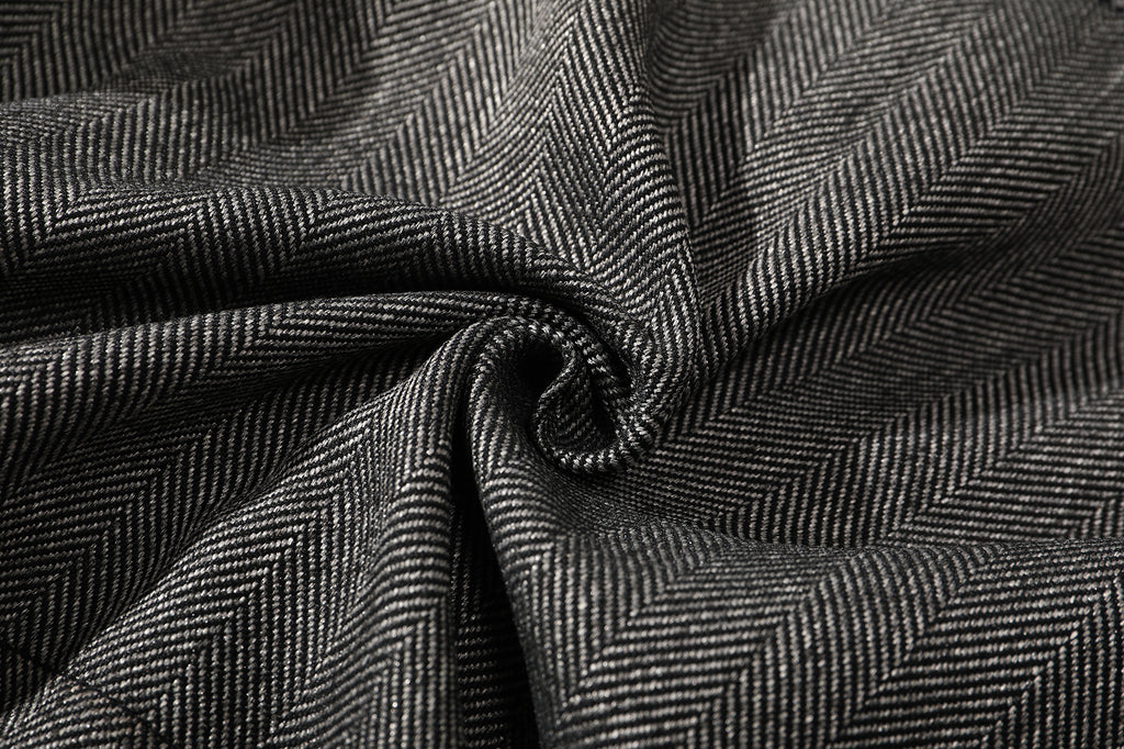 ih grey japanese recycled wool tweed herringbone fabric