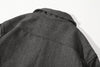 ih grey herringbone wool jacket close up of upper back shoulder tailoring