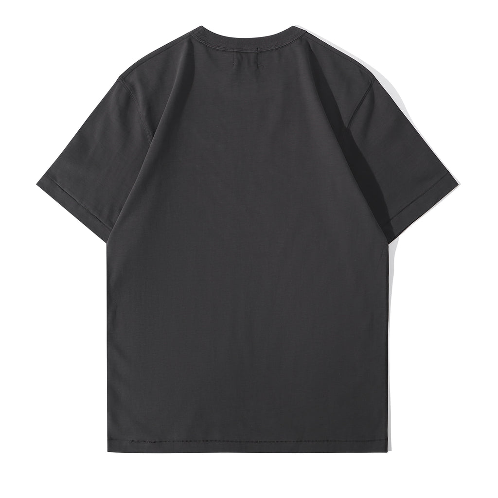 ih grey regular fit suede finished cotton t shirt full back view