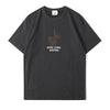 ih regular fit cotton tattoo inspired ufo t shirt in grey