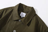 ih hunter green cotton sateen shirt neat shirt collar and Japanese YKK metal buttons