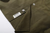ih hunter green cotton sateen shirt bottom hem with brand woven label