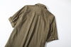 functional box pleat and hanger loop at the center back