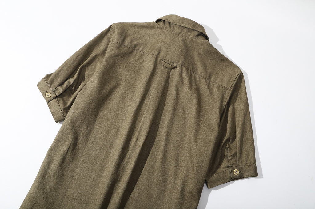 functional box pleat and hanger loop at the center back