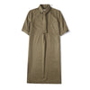 ih hunter green cotton shirt dress styled with the separated tie
