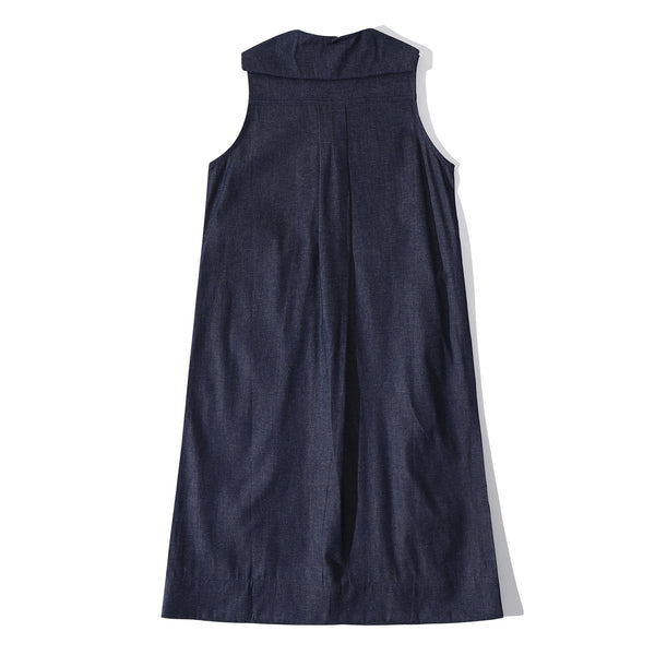 ih japanese denim sailor collar dress full back view
