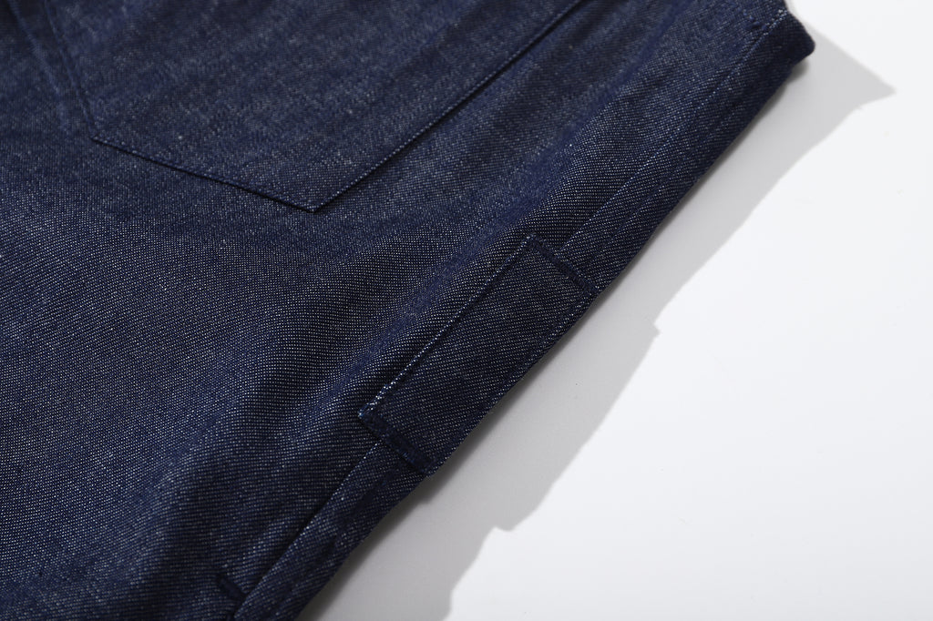 ih japanese denim dress functional side belt loops construction