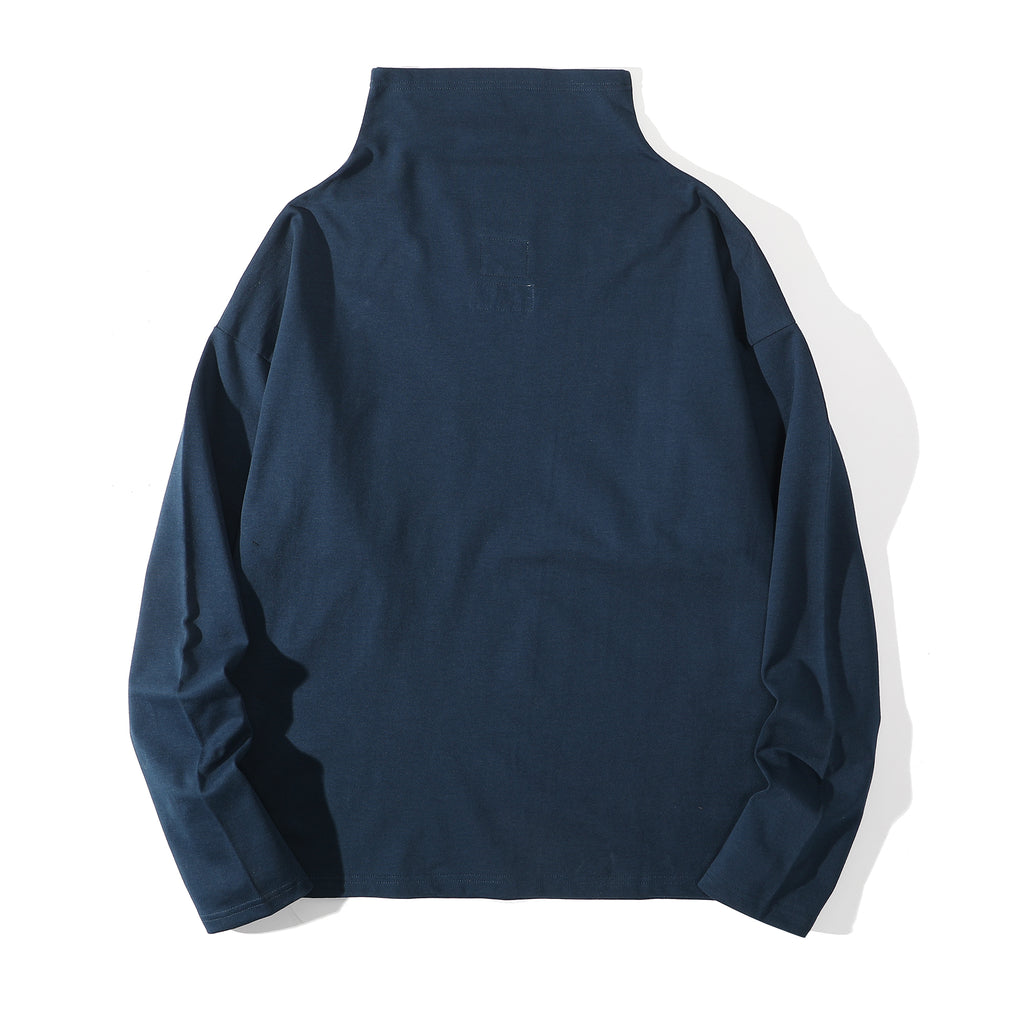 ih charcoal cotton turtle neck jumper full back view
