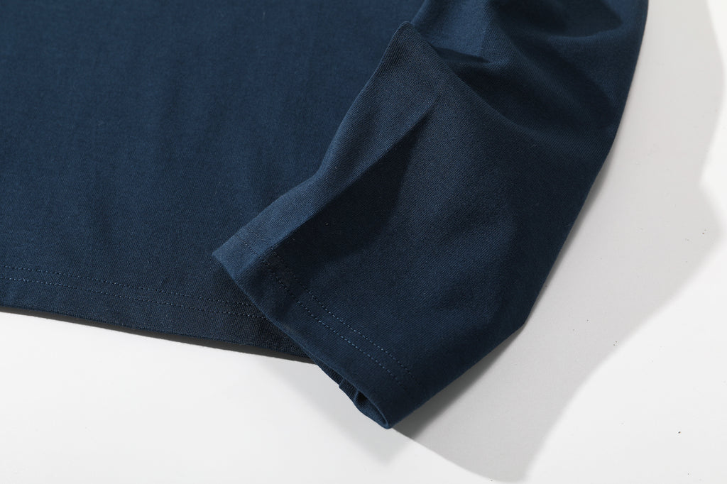 ih navy cotton jumper sleeve cuffs design