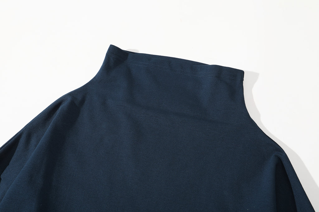 ih navy japanese cotton jumper turtleneck and neckline details