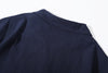 ih navy cotton shirt close up of the back collar